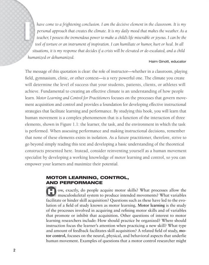 Motor Learning and Control for Practitioners Aerocraft Charter Art